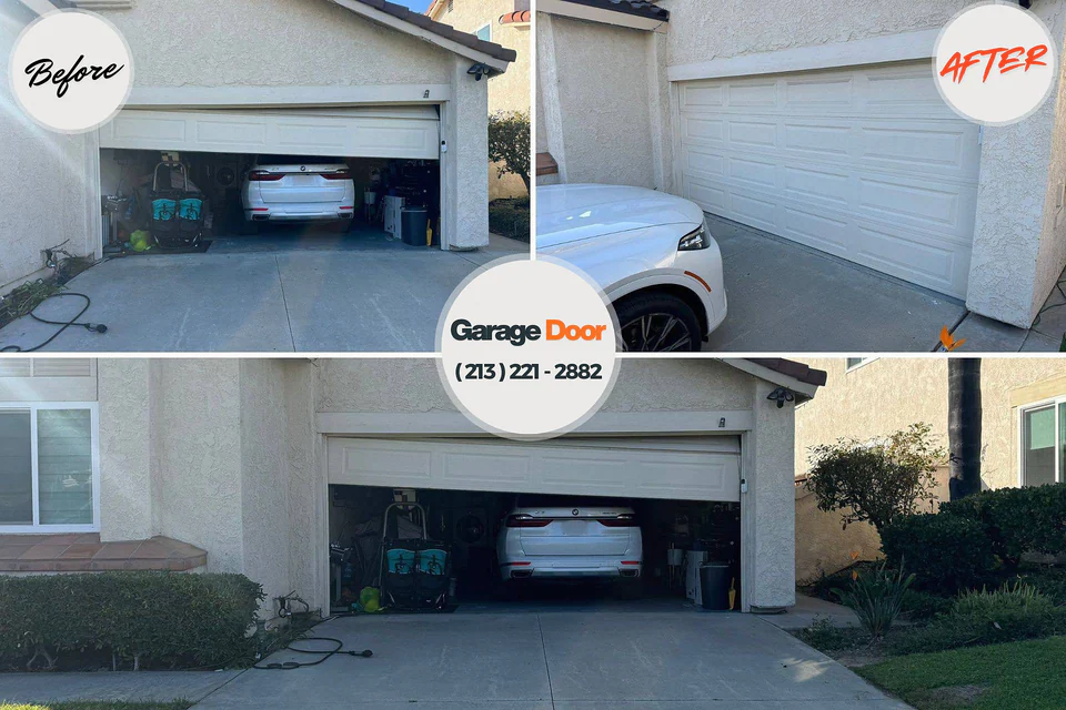 Before and after: garage door repair Midland City, AL